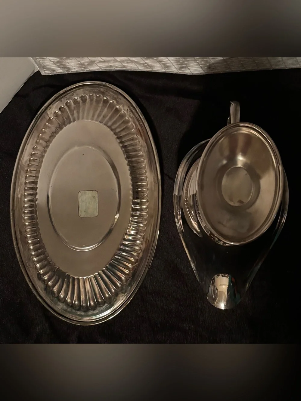 Vintage Kent Silversmiths Silverplate Hollowware Gravy Boat & Tray